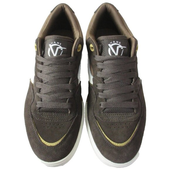 Vans Men's Rowan Zorilla 2 Chocolate Brown White Suede Canvas Shoes sizes NIB - Picture 3 of 5